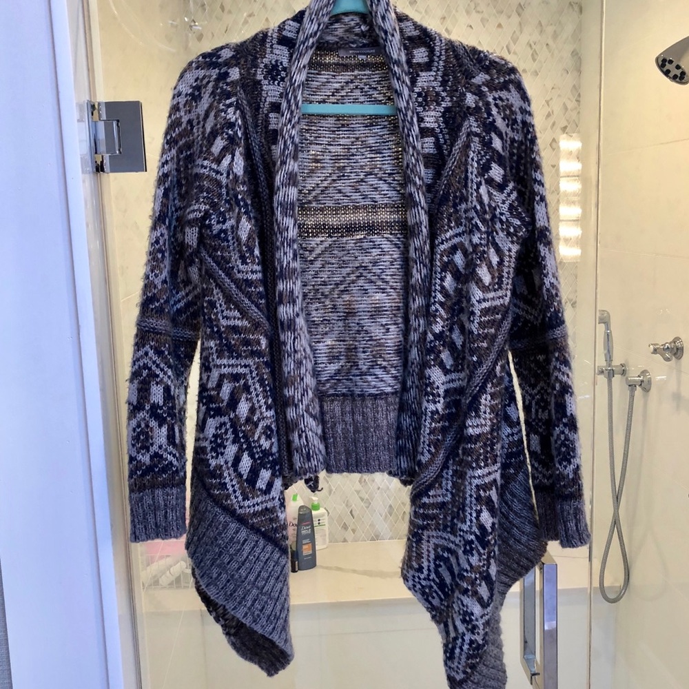 Fair Isle Open Front Cardigan